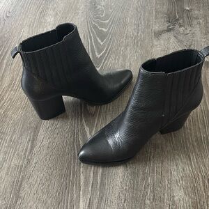 Marc Fisher black leather high heel boots